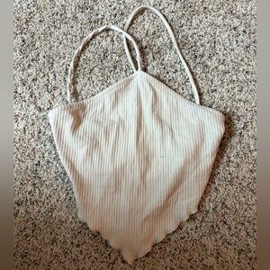 Wild Fable Ribbed Cream Crop Top